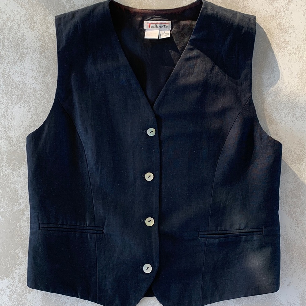 Talbots linen and rayon vest size 6